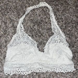 White Lace Aerie Halter Top Bralette